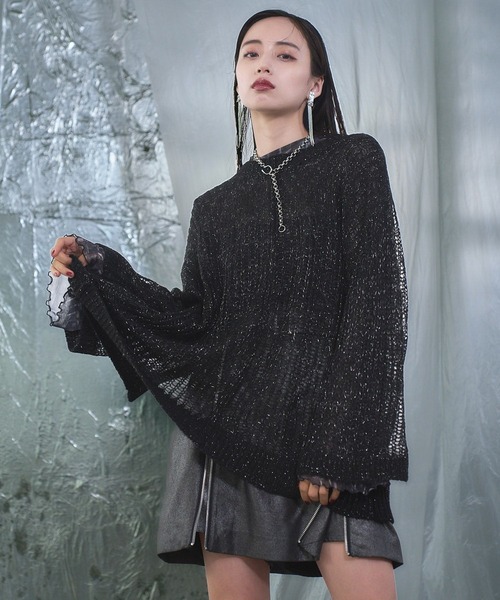 HARE（ハレ）の「2WAYシアーモヘヤニットプルオーバー(HARE)（ニット/セーター・レディース・ブラック/ネイビー・FREE）」の21枚目の写真