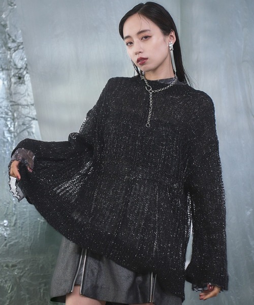 HARE（ハレ）の「2WAYシアーモヘヤニットプルオーバー(HARE)（ニット/セーター・レディース・ブラック/ネイビー・FREE）」の22枚目の写真