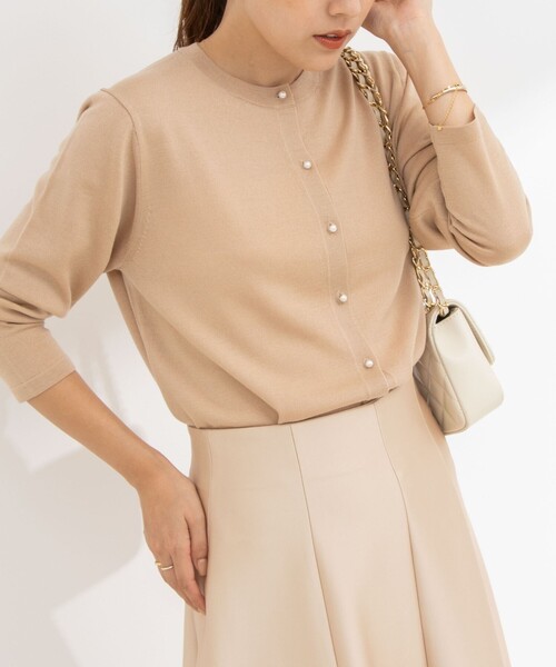 セール】《手洗い可能》ウール100%クルーネックカーディガン