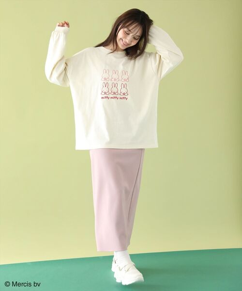 Miffy（ ミッフィー）の「Miffy/フロント刺繍ロンT（Tシャツ/カットソー・レディース・ライトベージュ・FREE）」の18枚目の写真