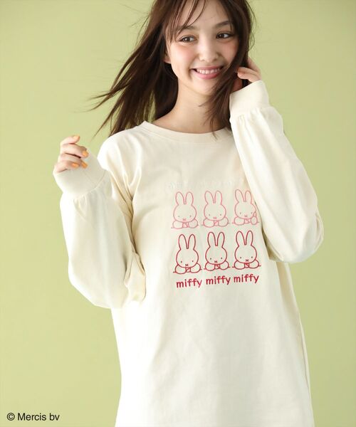 Miffy（ ミッフィー）の「Miffy/フロント刺繍ロンT（Tシャツ/カットソー・レディース・ライトベージュ・FREE）」の22枚目の写真