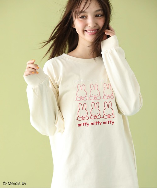 Miffy（ ミッフィー）の「Miffy/フロント刺繍ロンT（Tシャツ/カットソー・レディース・ライトベージュ・FREE）」の11枚目の写真