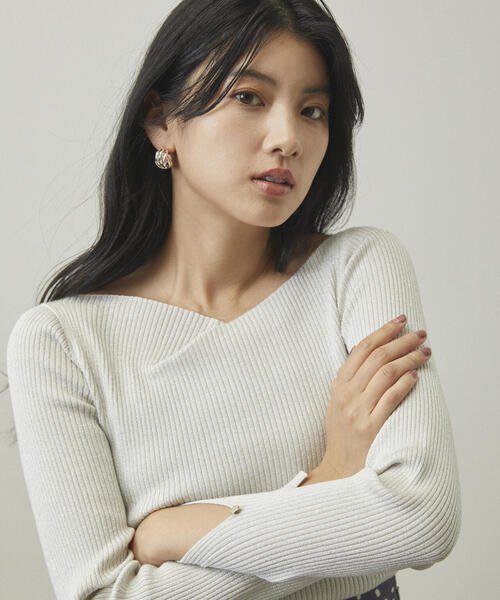 PROPORTION BODY DRESSING（プロポーションボディドレッシング）の「ニュアンスラメリブニット / 1214270915（ニット/セーター・レディース・ダークグレー/グレー/ピンク・FREE）」の5枚目の写真