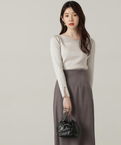 PROPORTION BODY DRESSING（プロポーションボディドレッシング）の「ニュアンスラメリブニット / 1214270915（ニット/セーター・レディース・ダークグレー/グレー/ピンク・FREE）」の7枚目の写真