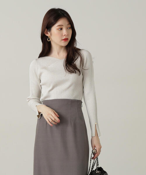 PROPORTION BODY DRESSING（プロポーションボディドレッシング）の「ニュアンスラメリブニット / 1214270915（ニット/セーター・レディース・ダークグレー/グレー/ピンク・FREE）」の9枚目の写真