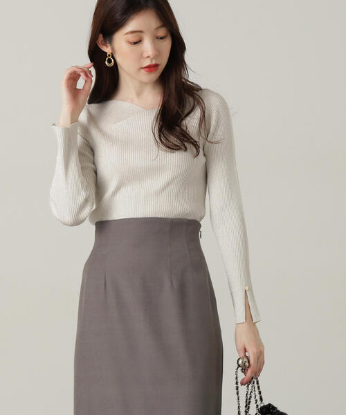 PROPORTION BODY DRESSING（プロポーションボディドレッシング）の「ニュアンスラメリブニット / 1214270915（ニット/セーター・レディース・ダークグレー/グレー/ピンク・FREE）」の2枚目の写真