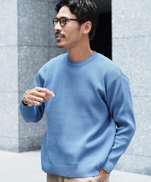 JIGGYS SHOP（ジギーズショップ）の「パフカルウォッシャブルワッフルクルーネック畦編みニットセーター（ニット/セーター）」