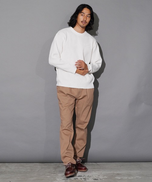 jiggys shop(ジギーズショップ)の「パフカルウォッシャブルワッフルクルーネック畦編みニットセーター(ニット/セーター・メンズ・ブルー系その他/ホワイト/チャコールグレー/ブラック/グレー系その他・SMALL/MEDIUM/LARGE/X-LARGE)」の8枚目の写真