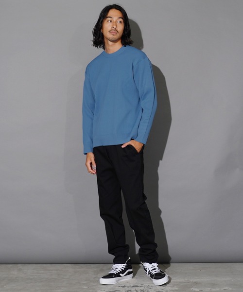 jiggys shop(ジギーズショップ)の「パフカルウォッシャブルワッフルクルーネック畦編みニットセーター(ニット/セーター・メンズ・ブルー系その他/ホワイト/チャコールグレー/ブラック/グレー系その他・SMALL/MEDIUM/LARGE/X-LARGE)」の13枚目の写真