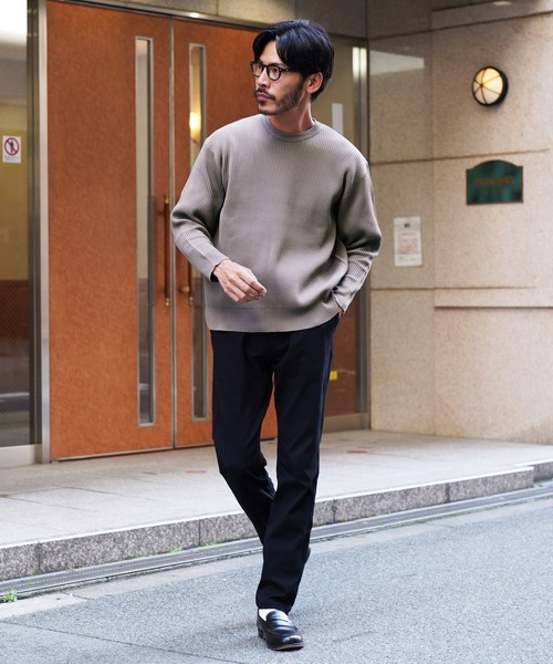 jiggys shop(ジギーズショップ)の「パフカルウォッシャブルワッフルクルーネック畦編みニットセーター(ニット/セーター・メンズ・ブルー系その他/ホワイト/チャコールグレー/ブラック/グレー系その他・SMALL/MEDIUM/LARGE/X-LARGE)」の7枚目の写真