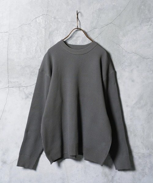 jiggys shop(ジギーズショップ)の「パフカルウォッシャブルワッフルクルーネック畦編みニットセーター(ニット/セーター・メンズ・ブルー系その他/ホワイト/チャコールグレー/ブラック/グレー系その他・SMALL/MEDIUM/LARGE/X-LARGE)」の21枚目の写真