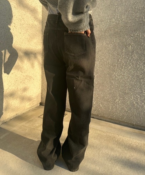 nemne store(ネンネストア)の「ダメージデニムパンツ(デニムパンツ・レディース・ブルー/ブラック・MEDIUM/SMALL)」の4枚目の写真