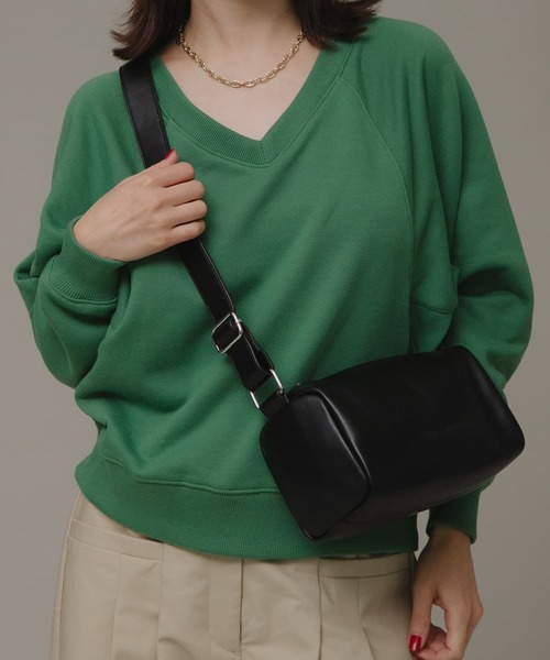 URBAN RESEARCH Sonny Label（アーバンリサーチサニーレーベル）の「エコレザーミニショルダーバッグ（ショルダーバッグ・レディース・シルバー/ブラック/ライトグレー・ONE）」の2枚目の写真