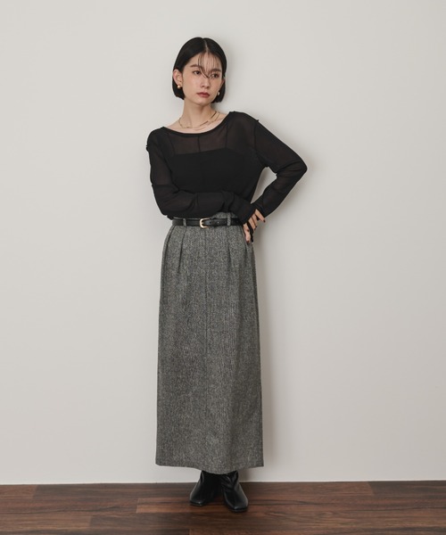 Shelly island(シェリーアイランド)の「タックロングスカート(スカート・レディース・ブラック/その他/ブラウン・FREE)」の15枚目の写真