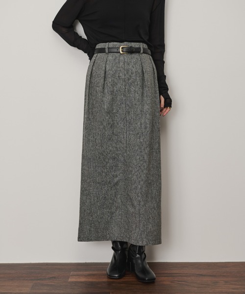 Shelly island(シェリーアイランド)の「タックロングスカート(スカート・レディース・ブラック/その他/ブラウン・FREE)」の6枚目の写真