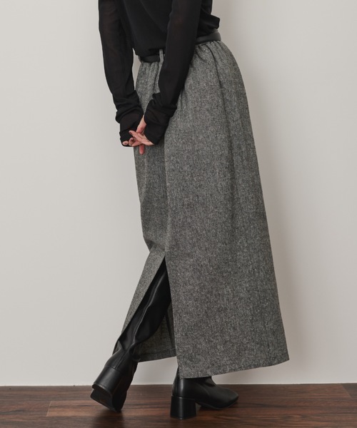 Shelly island(シェリーアイランド)の「タックロングスカート(スカート・レディース・ブラック/その他/ブラウン・FREE)」の7枚目の写真