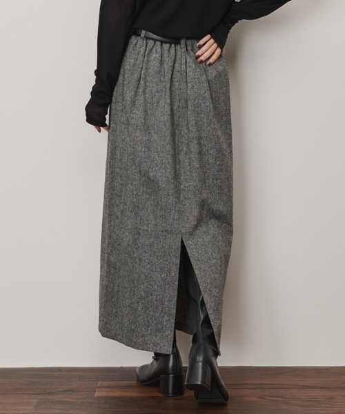 Shelly island(シェリーアイランド)の「タックロングスカート(スカート・レディース・ブラック/その他/ブラウン・FREE)」の9枚目の写真