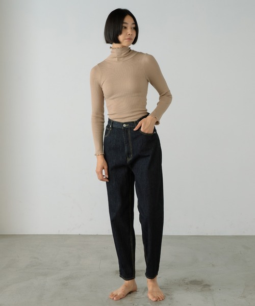 PALM（パーム）の「PALM CUP RIB TURTLE NECK（Tシャツ/カットソー・レディース・カーキ/ブラック/ベージュ・FREE）」の13枚目の写真