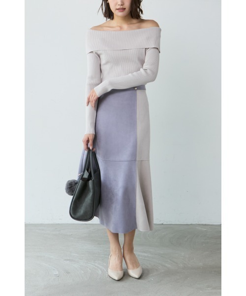 M.deux（エムドゥ）の「●オフショルニット●（ニット/セーター・レディース・ブラック/オレンジ/グレイッシュベージュ・MEDIUM）」の9枚目の写真