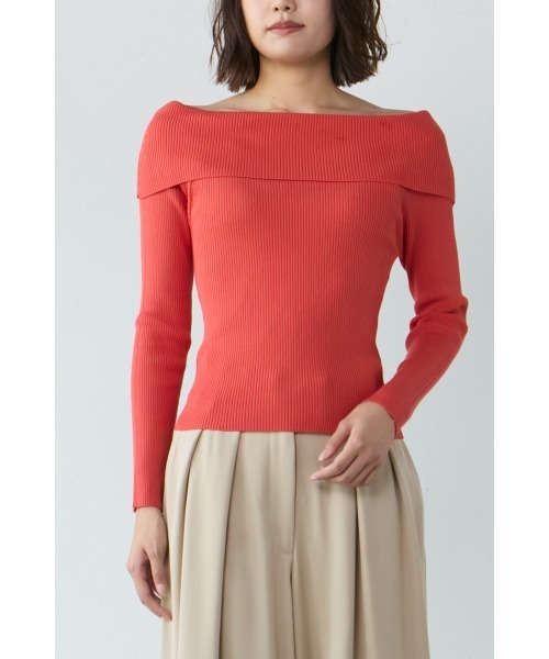 M.deux（エムドゥ）の「●オフショルニット●（ニット/セーター・レディース・ブラック/オレンジ/グレイッシュベージュ・MEDIUM）」の11枚目の写真