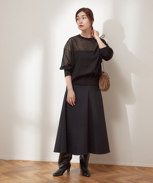 journal standard L'essage（ジャーナルスタンダードレサージュ）の「フォルムフレアスカート（スカート・レディース・ブラック/ネイビー・38/36）」の6枚目の写真