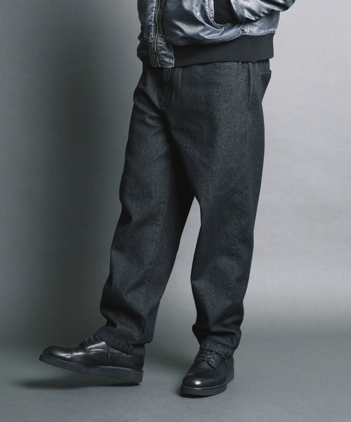 Magine（マージン）の「【SELECT】IR:10.5oz DENIM WIDE TAPERED PANTS/10.5oz デニムワイドテーパードパンツ（デニムパンツ・メンズ・ケミカルウォッシュ/ブラック/ブラック系その他・M/L/XL）」の2枚目の写真