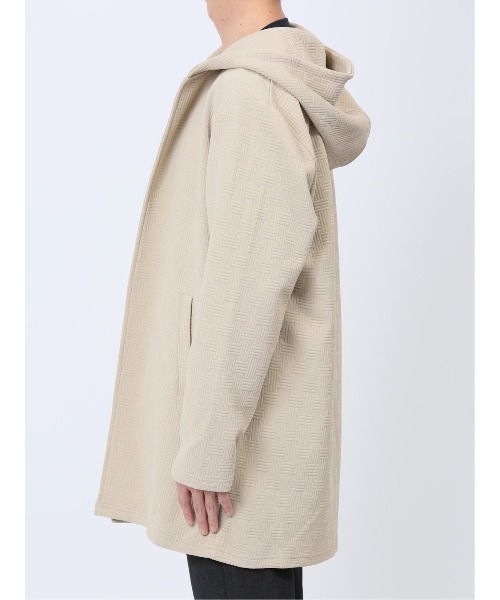 m.f.editorial（エムエフエディトリアル）の「【ストレッチ】m.f.エディトリアル メンズ ふくれチェックジャガード フーディガン（パーカー・メンズ・ベージュ/ブラック・LARGE/MEDIUM/X-LARGE）」の5枚目の写真