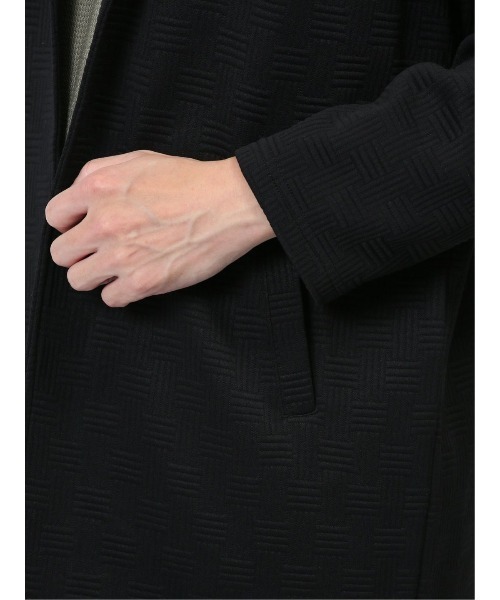 m.f.editorial（エムエフエディトリアル）の「【ストレッチ】m.f.エディトリアル メンズ ふくれチェックジャガード フーディガン（パーカー・メンズ・ベージュ/ブラック・LARGE/MEDIUM/X-LARGE）」の20枚目の写真