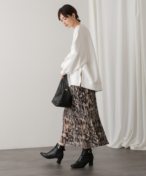 Bou Jeloud（ブージュルード）の「アニマルプリーツスカート（スカート・レディース・ブラウン/グレー・FREE）」の8枚目の写真