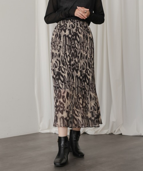 Bou Jeloud（ブージュルード）の「アニマルプリーツスカート（スカート・レディース・ブラウン/グレー・FREE）」の13枚目の写真