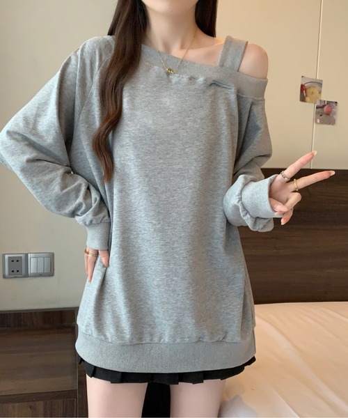 N.s（エヌドットエス）の「ワンショルダースウェットトップス（スウェット・レディース・ブラック/グレー・M/L）」の12枚目の写真