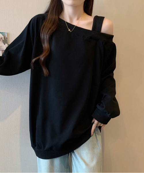 N.s（エヌドットエス）の「ワンショルダースウェットトップス（スウェット・レディース・ブラック/グレー・M/L）」の16枚目の写真