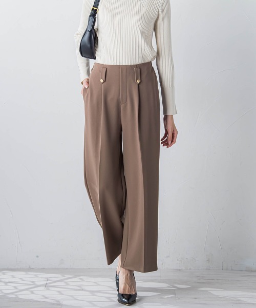 【セール】ハイストレッチジョーゼットワイドパンツ≪手洗い可能≫（その他パンツ）｜ketty（ケティ）