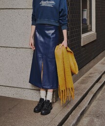 FREAK'S STORE（フリークスストア）の「FREAK’S STORE/フリークスストア The Yarn. フェイクレザー スリットスカート（スカート・レディース）」
