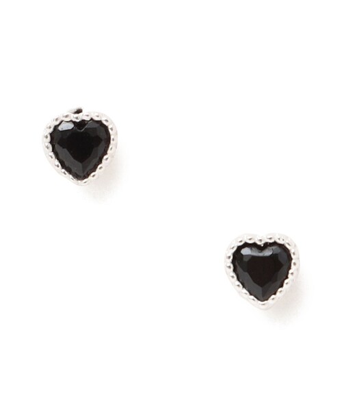 SHIPS(シップス)の「Luasifar:ハート ピアス(ピアス(両耳用)・レディース・ブラック/ホワイト・ONE SIZE)」の1枚目の写真