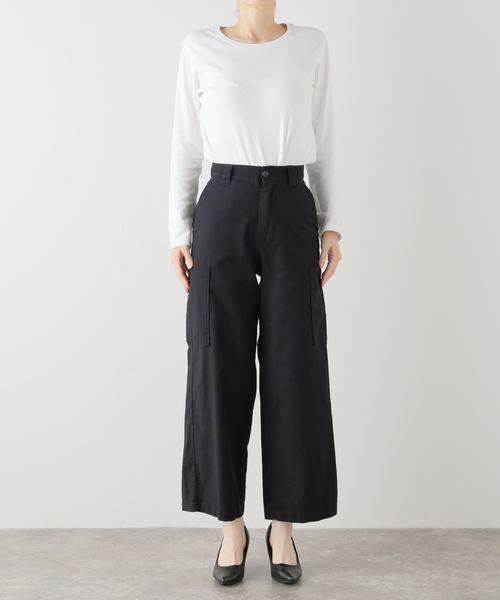 JOURNAL STANDARD(ジャーナルスタンダード)の「CARGO SEMI WIDE(カーゴパンツ・レディース・ネイビー/カーキ・36/38)」の4枚目の写真