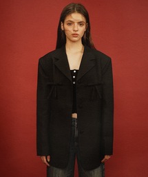 Moromoro2 | リボンモチーフ ビッグシルエット ジャケット SU0123【Moromoro2】【2024AW】(テーラードジャケット)