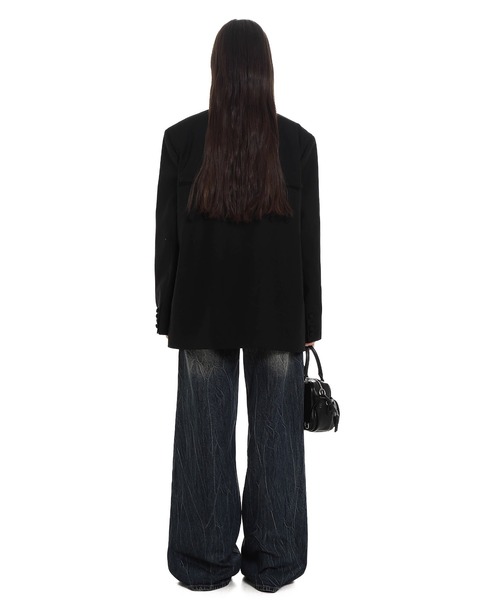 Moromoro2（モロモロ）の「リボンモチーフ ビッグシルエット ジャケット SU0123【Moromoro2】【2024AW】（テーラードジャケット・レディース・ブラック・L/M/S/XS）」の8枚目の写真