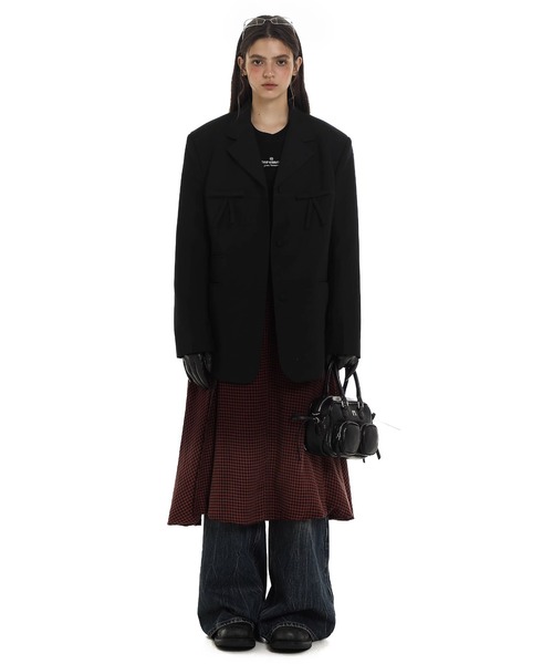 Moromoro2（モロモロ）の「リボンモチーフ ビッグシルエット ジャケット SU0123【Moromoro2】【2024AW】（テーラードジャケット・レディース・ブラック・L/M/S/XS）」の10枚目の写真