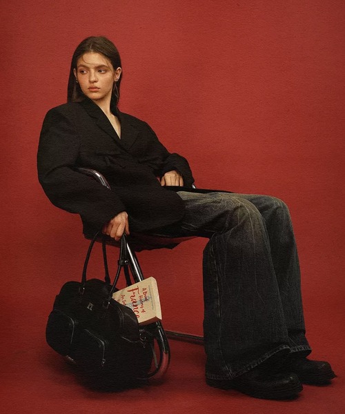 Moromoro2（モロモロ）の「リボンモチーフ ビッグシルエット ジャケット SU0123【Moromoro2】【2024AW】（テーラードジャケット・レディース・ブラック・L/M/S/XS）」の3枚目の写真