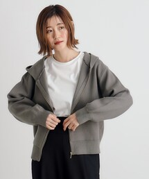 grove | ニットジャカードジップフードパーカ(パーカー)