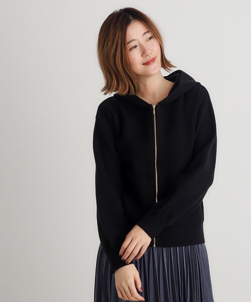 grove（グローブ）の「◆ニットジャカードジップフードパーカ（パーカー・レディース・グレー/ナチュラル/ブラック・02/03/01/04/05）」の8枚目の写真