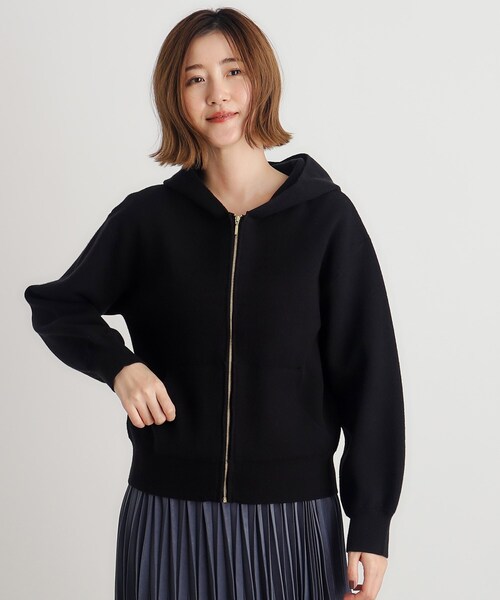 grove（グローブ）の「◆ニットジャカードジップフードパーカ（パーカー・レディース・グレー/ナチュラル/ブラック・02/03/01/04/05）」の9枚目の写真