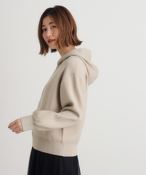 grove（グローブ）の「◆ニットジャカードジップフードパーカ（パーカー・レディース・グレー/ナチュラル/ブラック・02/03/01/04/05）」の13枚目の写真