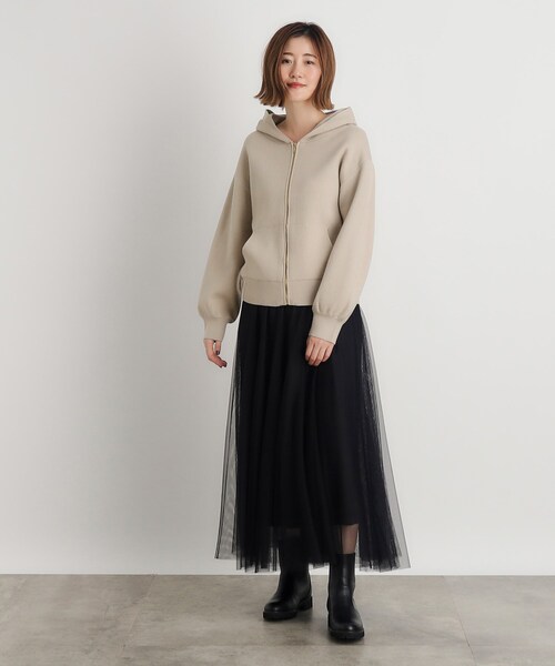 grove（グローブ）の「◆ニットジャカードジップフードパーカ（パーカー・レディース・グレー/ナチュラル/ブラック・02/03/01/04/05）」の14枚目の写真