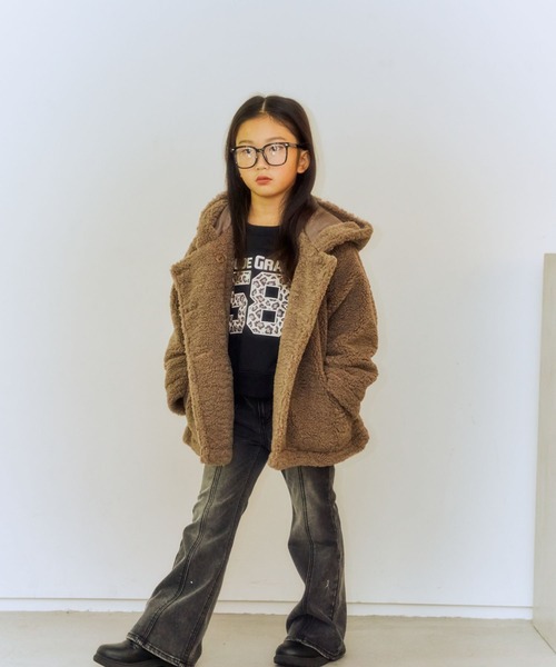 10C REPIPI（ジューシーレピピ）の「【10C REPIPI】ベアーボアフードコート（その他アウター・キッズ・アイボリー/サックスブルー/モカ・110cm/120cm/130cm）」の4枚目の写真