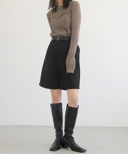 LIAN（リアン）の「ツイルタックショートパンツ（その他パンツ・レディース・ブラック/チャコールグレー/ブラウン・FREE）」の4枚目の写真