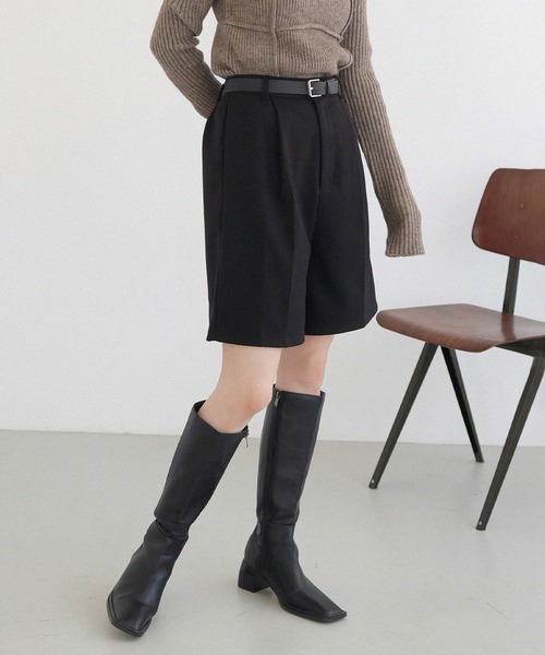 LIAN（リアン）の「ツイルタックショートパンツ（その他パンツ・レディース・ブラック/チャコールグレー/ブラウン・FREE）」の5枚目の写真