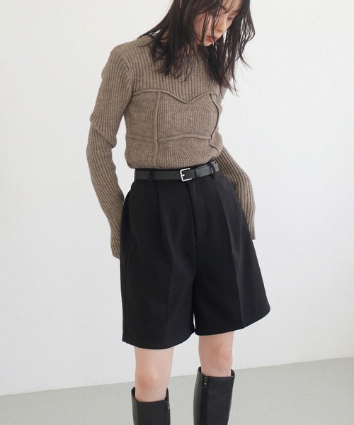 LIAN（リアン）の「ツイルタックショートパンツ（その他パンツ・レディース・ブラック/チャコールグレー/ブラウン・FREE）」の6枚目の写真