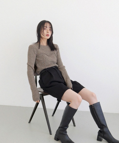 LIAN（リアン）の「ツイルタックショートパンツ（その他パンツ・レディース・ブラック/チャコールグレー/ブラウン・FREE）」の7枚目の写真